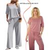 image:imageEkouaer Lounge Sets for Women Off Shoulder Short Sleeve Tops and Long Pants 2 Piece Set Summer Soft Matching OutfitLight Gray