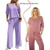 image:imageEkouaer Lounge Sets for Women Off Shoulder Short Sleeve Tops and Long Pants 2 Piece Set Summer Soft Matching OutfitLilac
