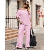 image:imageEkouaer Lounge Sets for Women Off Shoulder Short Sleeve Tops and Long Pants 2 Piece Set Summer Soft Matching OutfitPink