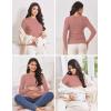 image:imageEkouaer Maternity Long Sleeve Shirt 3Packs Round Neck Pregnancy Tops Casual Tee Top ShirtsBlackCoupled PinkArmy Green