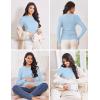 image:imageEkouaer Maternity Long Sleeve Shirt 3Packs Round Neck Pregnancy Tops Casual Tee Top ShirtsBlackDark RedWine Red