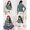 image:imageEkouaer Maternity Long Sleeve Shirt 3Packs Round Neck Pregnancy Tops Casual Tee Top ShirtsBlackNavyGrassgray Green