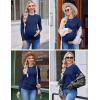image:imageEkouaer Maternity Long Sleeve Shirt 3Packs Round Neck Pregnancy Tops Casual Tee Top ShirtsBlackNavyGrassgray Green
