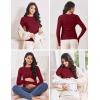 image:imageEkouaer Maternity Long Sleeve Shirt 3Packs Round Neck Pregnancy Tops Casual Tee Top ShirtsBlackWine RedArmy Green