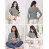 image:imageEkouaer Maternity Long Sleeve Shirt 3Packs Round Neck Pregnancy Tops Casual Tee Top ShirtsCaramelWine RedDgrey Textile