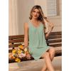 image:imageEkouaer Nightgowns for Women Bamboo Viscose Night Gown Sleeveless Sleep Shirts Tank Sleep Dress Vneck SleepwearLight Green