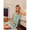 image:imageEkouaer Nightgowns for Women Bamboo Viscose Night Gown Sleeveless Sleepshirt Chemise Sleepwear Tank Sleep Dress S3XLLight Green
