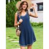image:imageEkouaer Nightgowns for Women Bamboo Viscose Night Gown Sleeveless Sleepshirt Chemise Sleepwear Tank Sleep Dress S3XLNavy