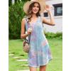 image:imageEkouaer Nightgowns for Women Bamboo Viscose Night Gown Sleeveless Sleepshirt Chemise Sleepwear Tank Sleep Dress S3XLTie Dye Blue Purple