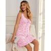 image:imageEkouaer Nightgowns for Women Sexy Sleep Shirts Sleeveless Sleep Dress V Neck Night Shirts Pleated ChemisePink Floral