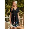 image:imageEkouaer Nightgowns for Women V Neck Sleepshirt Short Sleeve Nightdress Lace Trim Night Gown House Dress with PocketsBlack Flowers