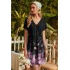 image:imageEkouaer Nightgowns for Women V Neck Sleepshirt Short Sleeve Nightdress Lace Trim Night Gown House Dress with PocketsBlack Sakura