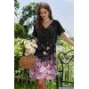 image:imageEkouaer Nightgowns for Women V Neck Sleepshirt Short Sleeve Nightdress Lace Trim Night Gown House Dress with PocketsBlack Sakura