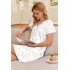 image:imageEkouaer Nightgowns for Women V Neck Sleepshirt Short Sleeve Nightdress Lace Trim Night Gown House Dress with PocketsColorful Flowers