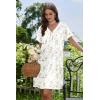 image:imageEkouaer Nightgowns for Women V Neck Sleepshirt Short Sleeve Nightdress Lace Trim Night Gown House Dress with PocketsColorful Flowers