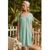 image:imageEkouaer Nightgowns for Women V Neck Sleepshirt Short Sleeve Nightdress Lace Trim Night Gown House Dress with PocketsLight Green