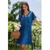 image:imageEkouaer Nightgowns for Women V Neck Sleepshirt Short Sleeve Nightdress Lace Trim Night Gown House Dress with PocketsPuppy Pawprints