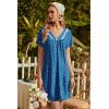 image:imageEkouaer Nightgowns for Women V Neck Sleepshirt Short Sleeve Nightdress Lace Trim Night Gown House Dress with PocketsPuppy Pawprints