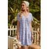 image:imageEkouaer Nightgowns for Women V Neck Sleepshirt Short Sleeve Nightdress Lace Trim Night Gown House Dress with PocketsPurple Dots