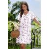 image:imageEkouaer Nightgowns for Women V Neck Sleepshirt Short Sleeve Nightdress Lace Trim Night Gown House Dress with PocketsPurple Floral