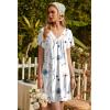 image:imageEkouaer Nightgowns for Women V Neck Sleepshirt Short Sleeve Nightdress Lace Trim Night Gown House Dress with PocketsWhite Flowers