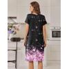 image:imageEkouaer Nightgowns for Women with Pockets Button Front Short Sleeve House Dresses Floral Print Mumu DressBlack Pink Floral
