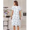 image:imageEkouaer Nightgowns for Women with Pockets Button Front Short Sleeve House Dresses Floral Print Mumu DressBlue Floral