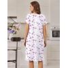 image:imageEkouaer Nightgowns for Women with Pockets Button Front Short Sleeve House Dresses Floral Print Mumu DressPink Floral