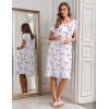 image:imageEkouaer Nightgowns for Women with Pockets Button Front Short Sleeve House Dresses Floral Print Mumu DressPink Floral