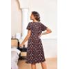 image:imageEkouaer Nightgowns for Women with Pockets Button Front Short Sleeve House Dresses Floral Print Mumu DressWine Red Floral