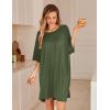 image:imageEkouaer Plus Size Nightgowns for Women Oversized Sleep Shirt Short Sleeve Nightshirt TShirt Dress Sleepwear S5XLArmy Green