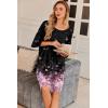 image:imageEkouaer Plus Size Nightgowns for Women Oversized Sleep Shirt Short Sleeve Nightshirt TShirt Dress Sleepwear S5XLBlack Flower
