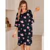 image:imageEkouaer Plus Size Nightgowns for Women Oversized Sleep Shirt Short Sleeve Nightshirt TShirt Dress Sleepwear S5XLBlack Heart