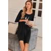 image:imageEkouaer Plus Size Nightgowns for Women Oversized Sleep Shirt Short Sleeve Nightshirt TShirt Dress Sleepwear S5XLBlack Starlight