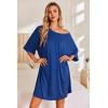 image:imageEkouaer Plus Size Nightgowns for Women Oversized Sleep Shirt Short Sleeve Nightshirt TShirt Dress Sleepwear S5XLBlue