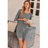 image:imageEkouaer Plus Size Nightgowns for Women Oversized Sleep Shirt Short Sleeve Nightshirt TShirt Dress Sleepwear S5XLGrey