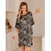 image:imageEkouaer Plus Size Nightgowns for Women Oversized Sleep Shirt Short Sleeve Nightshirt TShirt Dress Sleepwear S5XLLeopard
