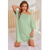 image:imageEkouaer Plus Size Nightgowns for Women Oversized Sleep Shirt Short Sleeve Nightshirt TShirt Dress Sleepwear S5XLLight Green