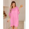 image:imageEkouaer Plus Size Nightgowns for Women Oversized Sleep Shirt Short Sleeve Nightshirt TShirt Dress Sleepwear S5XLPink