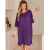 image:imageEkouaer Plus Size Nightgowns for Women Oversized Sleep Shirt Short Sleeve Nightshirt TShirt Dress Sleepwear S5XLPurple
