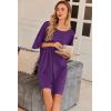 image:imageEkouaer Plus Size Nightgowns for Women Oversized Sleep Shirt Short Sleeve Nightshirt TShirt Dress Sleepwear S5XLPurple