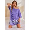 image:imageEkouaer Plus Size Nightgowns for Women Oversized Sleep Shirt Short Sleeve Nightshirt TShirt Dress Sleepwear S5XLPurple Flower