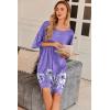 image:imageEkouaer Plus Size Nightgowns for Women Oversized Sleep Shirt Short Sleeve Nightshirt TShirt Dress Sleepwear S5XLPurple Flower