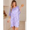 image:imageEkouaer Plus Size Nightgowns for Women Oversized Sleep Shirt Short Sleeve Nightshirt TShirt Dress Sleepwear S5XLPurple Heart