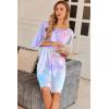 image:imageEkouaer Plus Size Nightgowns for Women Oversized Sleep Shirt Short Sleeve Nightshirt TShirt Dress Sleepwear S5XLTie Dye