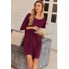 image:imageEkouaer Plus Size Nightgowns for Women Oversized Sleep Shirt Short Sleeve Nightshirt TShirt Dress Sleepwear S5XLWine Red