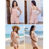 image:imageEkouaer Rompers for Women Casual Loose Sleeveless Overalls Shorts Knit Jumpsuits 2026 Summer Vacation Beach OutfitsBrown