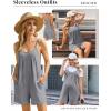 image:imageEkouaer Rompers for Women Summer Sleeveless Shorts Casual Spaghetti Strap Jumpsuits with Pockets Beach Vacation Outfits SXXLLight Grey