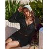 image:imageEkouaer Swimsuit Coverup for Women Crochet Beach Cover Up Hollow Out Long Sleeve Cover Ups 2026 Summer Vacation OutfitsBlack