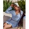 image:imageEkouaer Swimsuit Coverup for Women Crochet Beach Cover Up Hollow Out Long Sleeve Cover Ups 2026 Summer Vacation OutfitsLight Blue